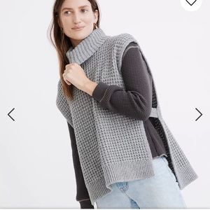 Small Madewell NWT Wool Blend Gray Bournville Waffle Sweater Vest